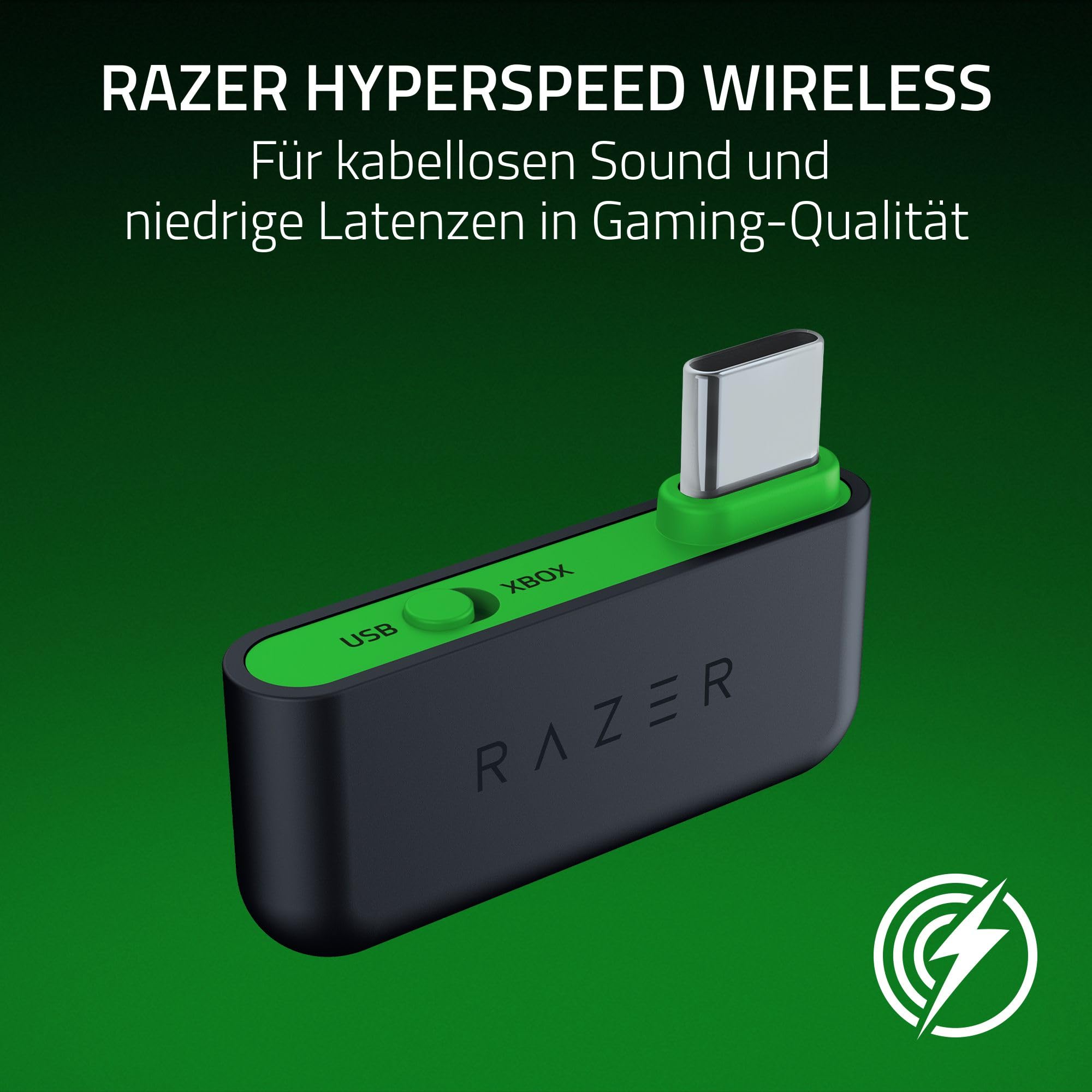 Razer Kaira HyperSpeed - Kabelloses Multiplattform-Gaming-Headset für Xbox (HyperSpeed Wireless, Triforce 50-mm-Treiber, HyperClear Kardioiden-Mik, FlowKnit Memory Foam Ohrpolster) Schwarz