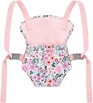GAGAKU Doll Carrier Fits IKEA Doll, Reborn Baby Doll, Bitty Baby, American Girl Doll up to 18 Inches, Doll Accessories - Pink (Leaf)