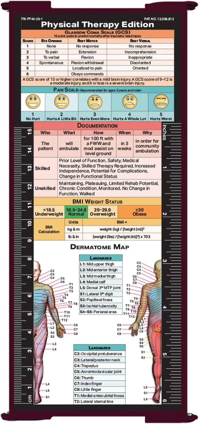 Whitecoat Clipboard® Trifold - Physical Therapy Edition (Wine, Trifold)