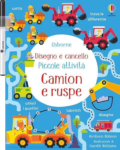 Disegno e cancello - Piccole attività: Camion e ruspe