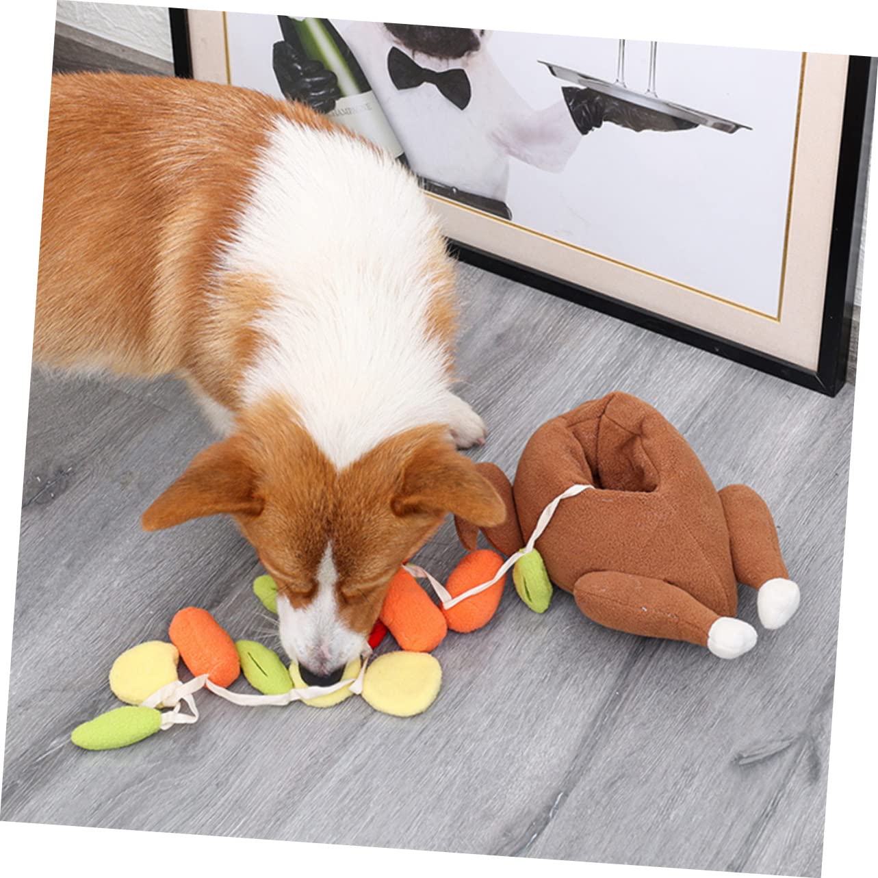 YARNOW 2 Piezas Juguetes Peluche para Mascotas Juguete para Masticar Mascotas Juguete Pollo Acción Gracias Juguetes Pollo para Pollitos Cachorro Comida Forro Polar