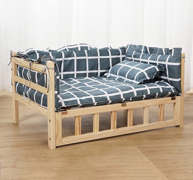 Cama Elevada para Perro Grande 112x64x38cm con Colchoneta y Almohada miniatura 2