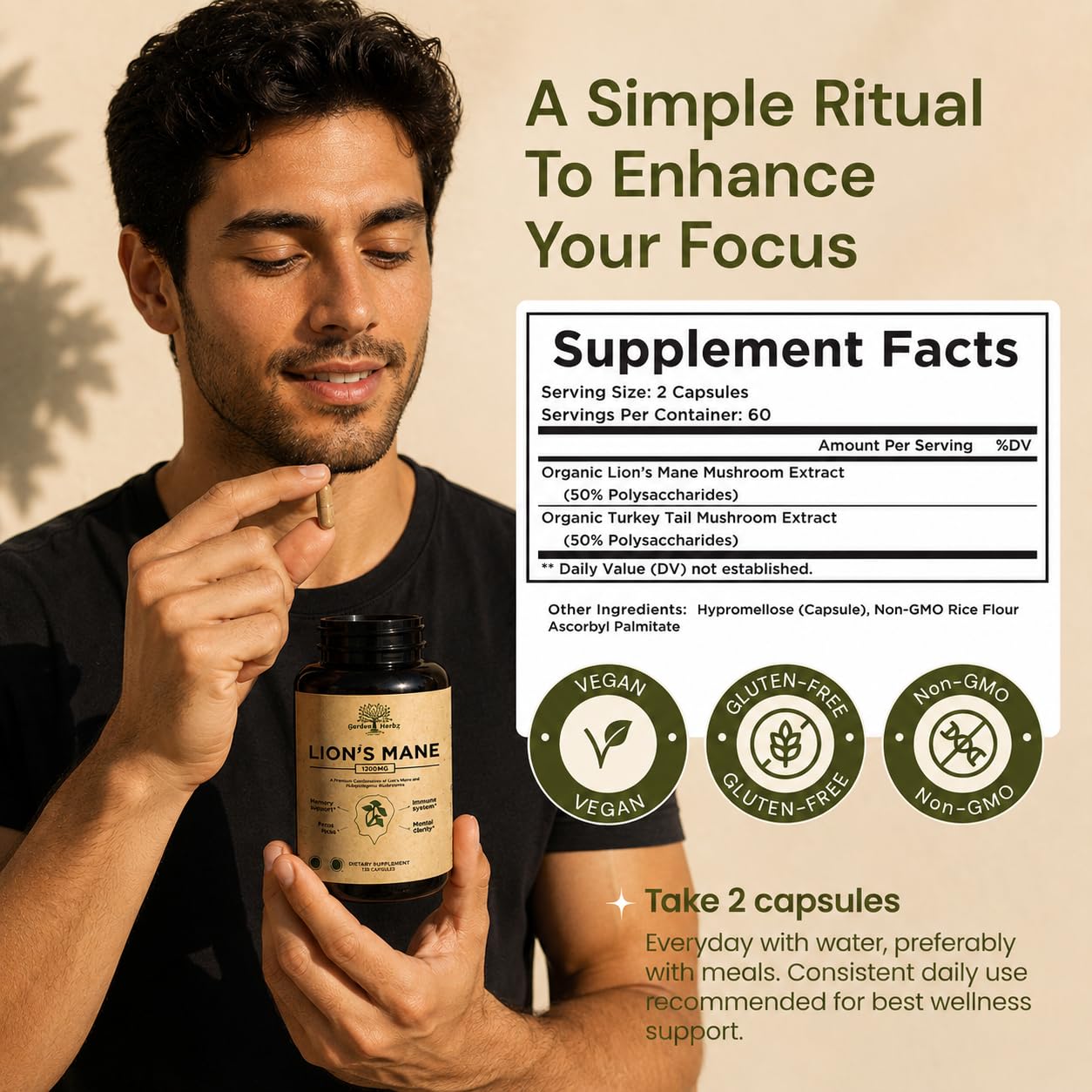 Lion's Mane Supplement Capsules - Brain Supplement for Focus & Brain Fog — Amazon image 7