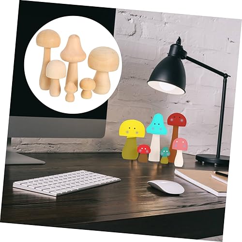 Miniatura 8 de EXCEART 12 pcs Sizes Unfinished People Accessories Mini Decorations White Ornaments Graffiti Party and Unpainted Ornament Art Home Mushrooms Craft