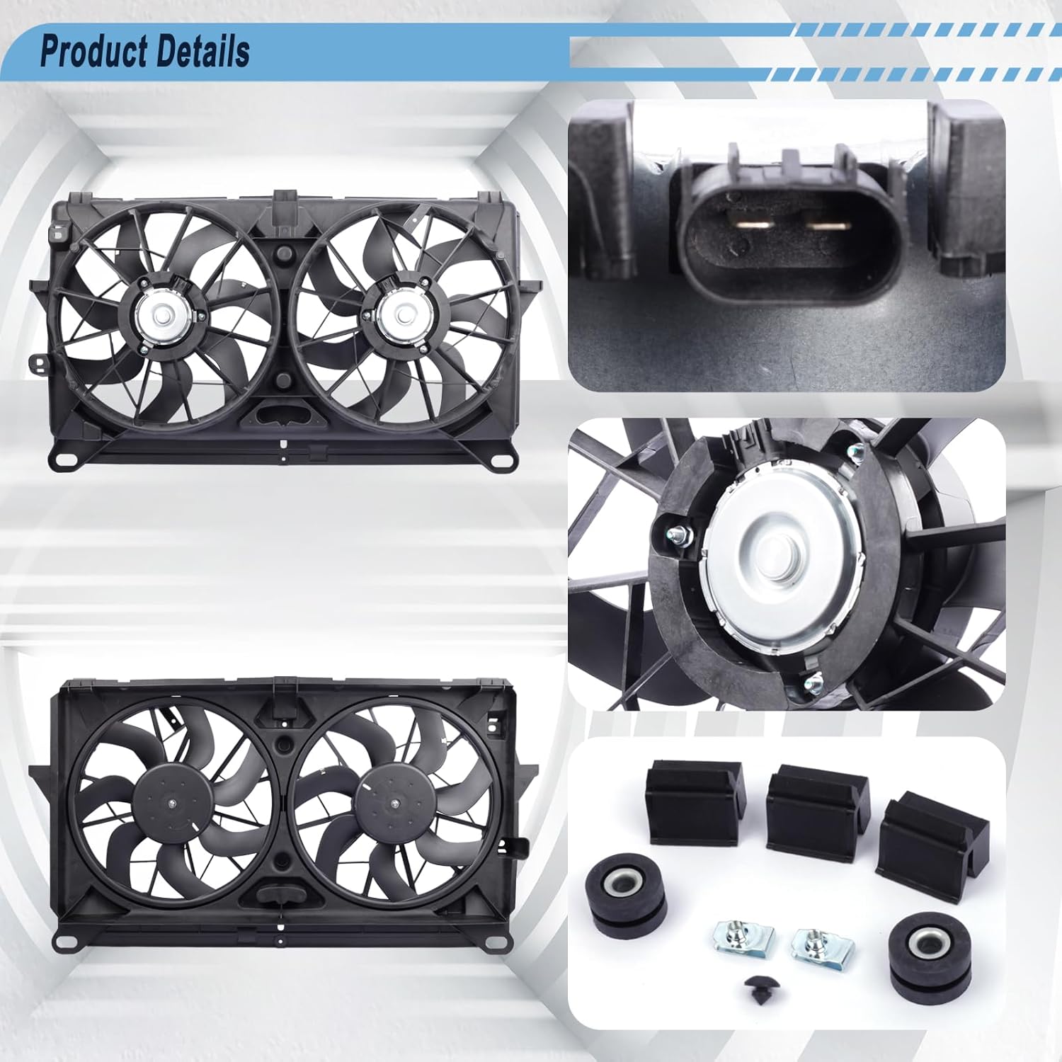 Radiator Cooling Fan Compatible with 2007-2013 Avalanche Cheyenne Silverado 1500 2007-2014 Tahoe Suburban 1500 2007-2014 Yukon Sierra Replace for 89023366 15780788 1580682 620-653 620-654