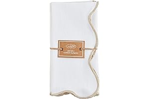 Mud Pie Scalloped Napkin Set: Exquisite Tableware for Refined Dining