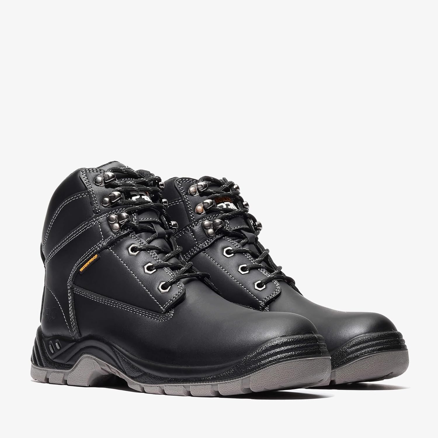 Men’s Premium Leather Titan PRO 7" Waterproof Steel Toe Men’s Work Boots – Black Lace-Up | Premium Full-Grain Leather ASTM F2413-18 Construction Boot | PU/TPU Oil Abrasion Resistant Outsole Lightweight, Puncture Resistant, All-Weather Comfort - Image 5
