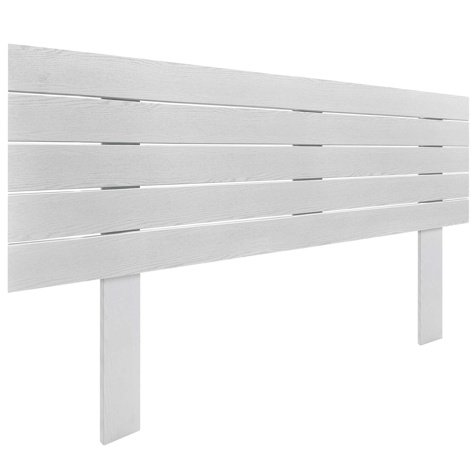 DHOME Cabecero de Madera reciclada DM con Patas Estilo Palet Horizontal Cama Palets Herrajes incluidos (Blanco Madera, 160cm)