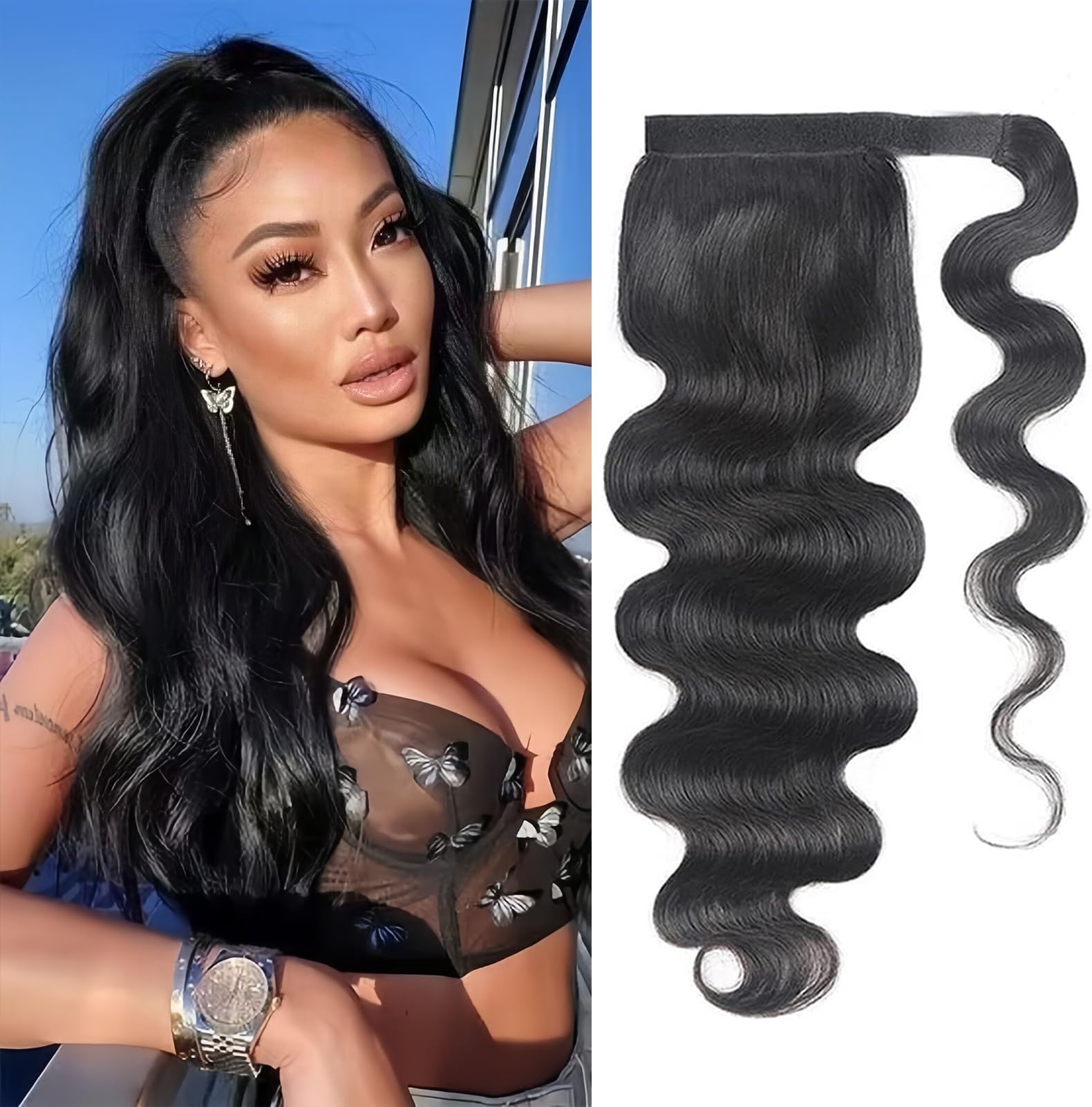 Amazon.com : Kinky Curly Ponytail Extension Human Hair Drawstring ...