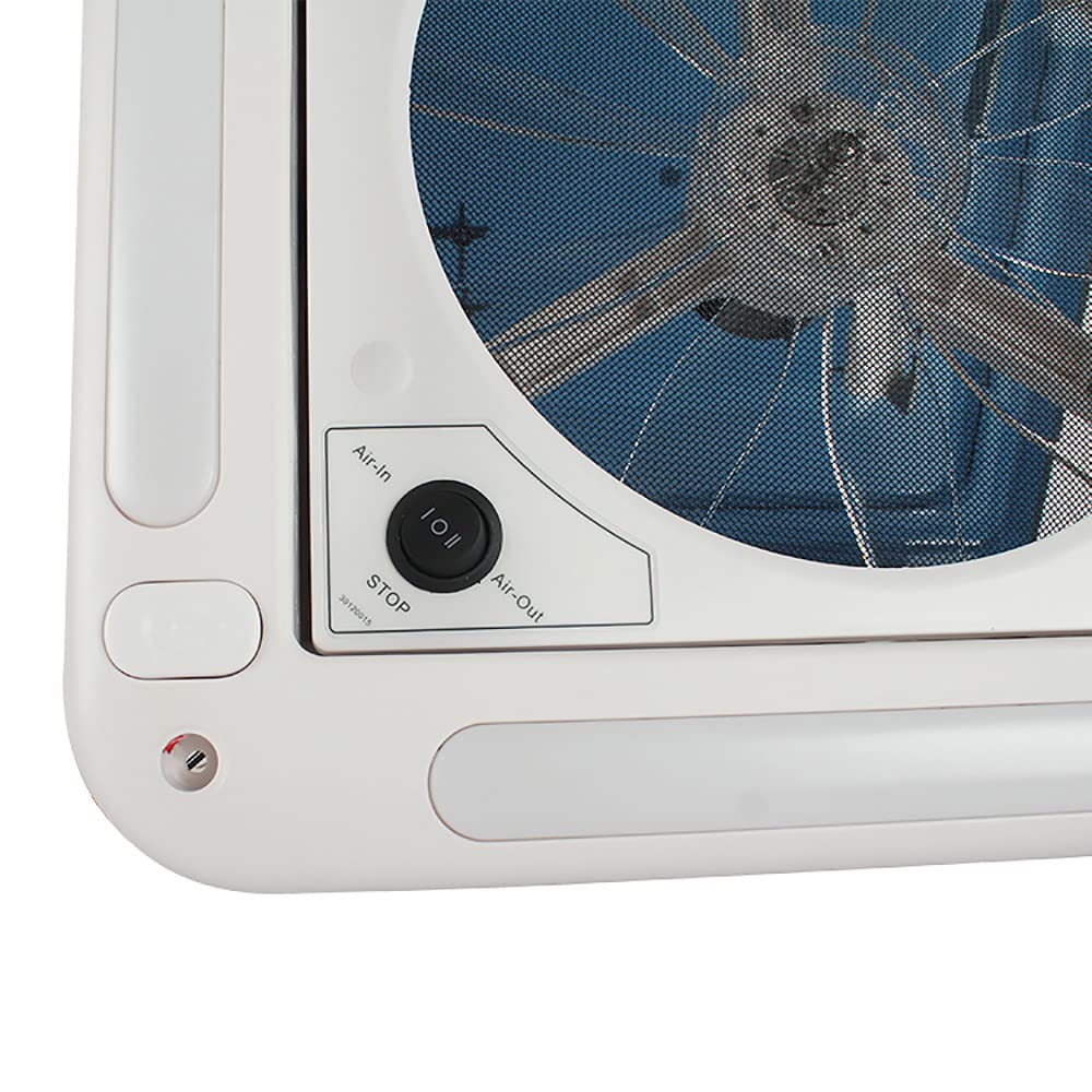 Ventilatore da tetto per camper, Ventola di Raffreddamento 12V, con LED, ricambio d'aria efficiente e protezione in acciaio inox, silenzioso e impermeabile