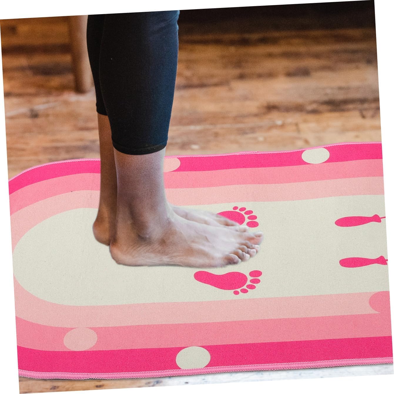 Multi-function Skipping Mat with Silicone Bottom, Thickened Soundproof Sports Exercise Pad 50x80cm Oval Yoga Workout Mat for Indoor Fitness and Jump Rope Training