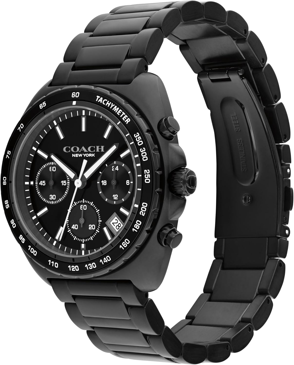 COACH Charter Men's Chronograph Quartz Watch – 39 mm Stainless Steel Case – Link Bracelet – Essential Accessory, Gift for Him - Image 2