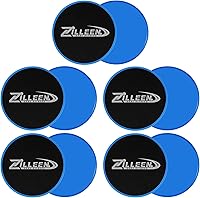ZILLEEN Core Sliders Dual-Sided Pilates Discs for Full Body Workouts - Gliders for Push-Ups, Squats, Lunges on Carpet & Hard Floors