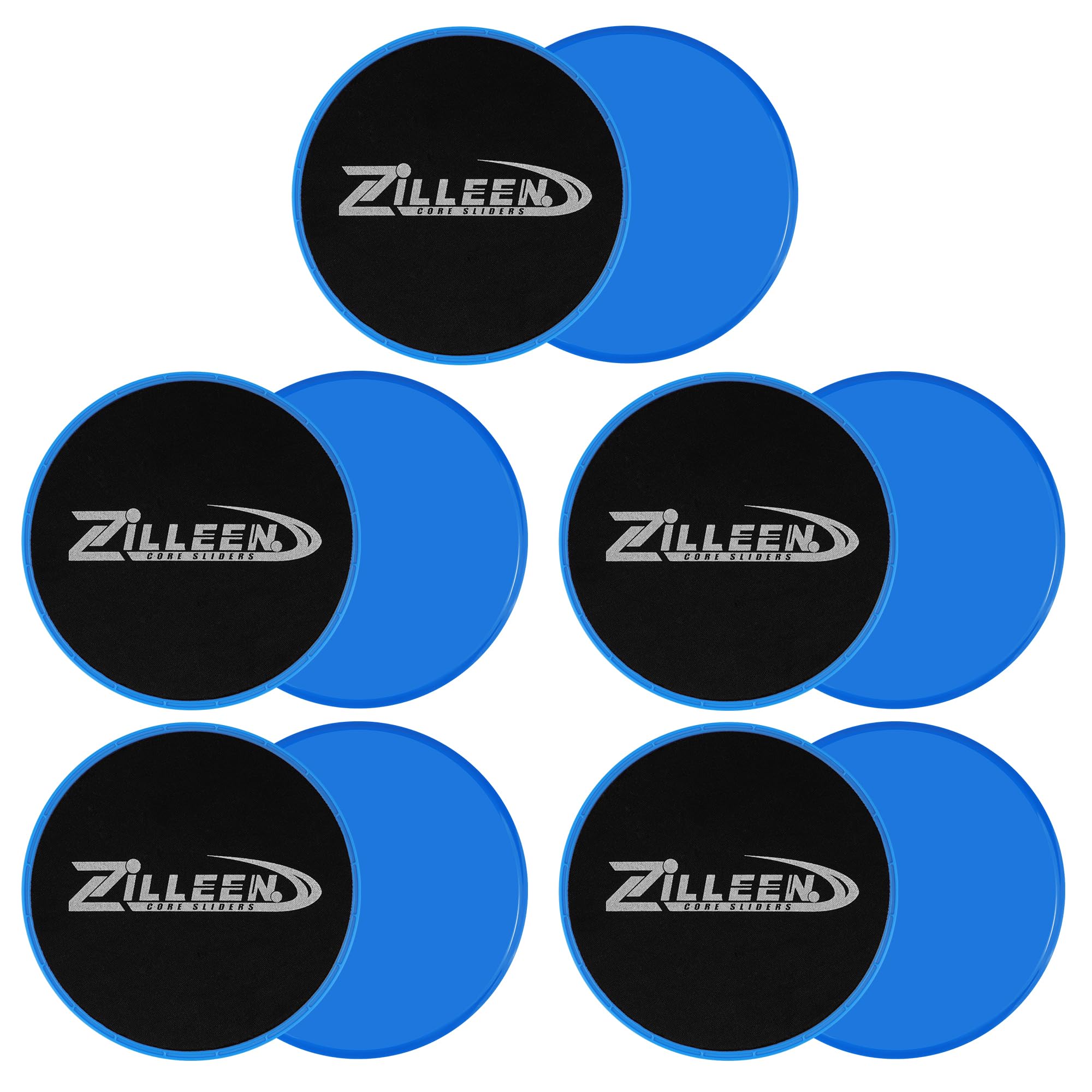 ZILLEEN Deslizadores de ejercicio para entrenar, discos azules de fitness para pilates, mujeres y hombres, paquete de 10