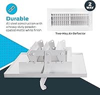Vista 5 de EZ-FLO Cubierta de ventilación de aire de 10 x 4 pulgadas (apertura de conducto) para pared o techo, registro de ventilación bidireccional, cubierta