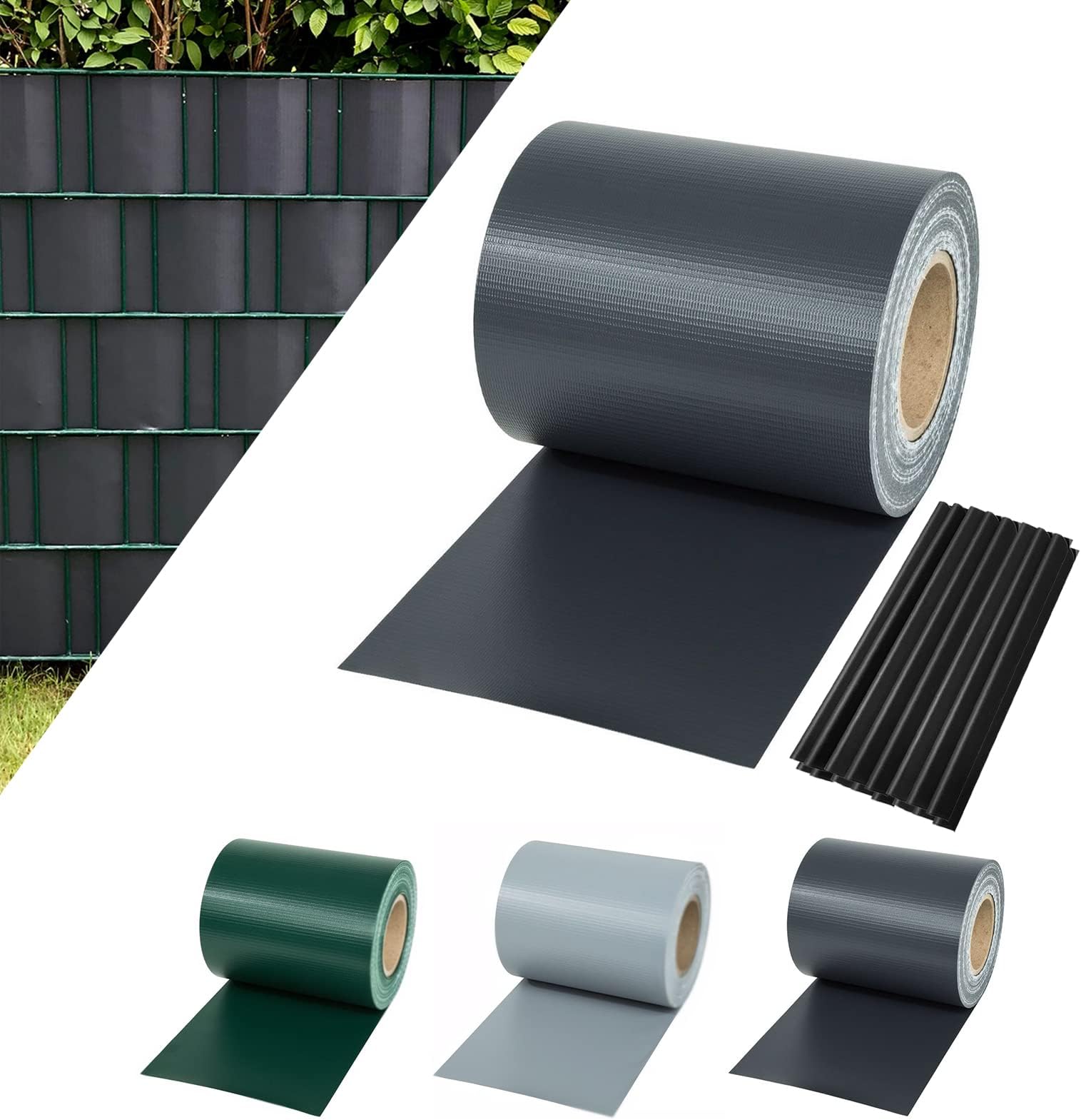 FORTENA Zaun Sichtschutzstreifen 26m - 19cm Hoch Grün Für Doppelstabmatten