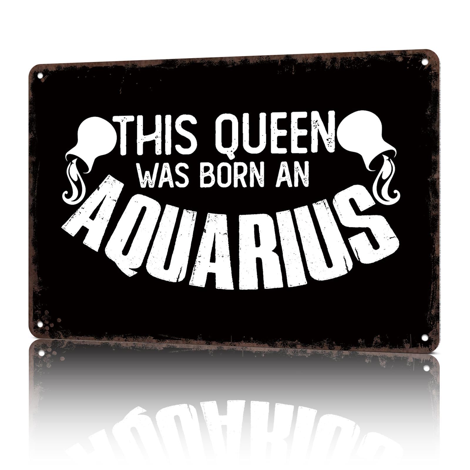 KWQDOZF Vintage Metal Signs Aquarius Queen Girl Signs Funny Tin Sign Poster Wall Art For Home Room Bedroom Office Decor 8x12inch
