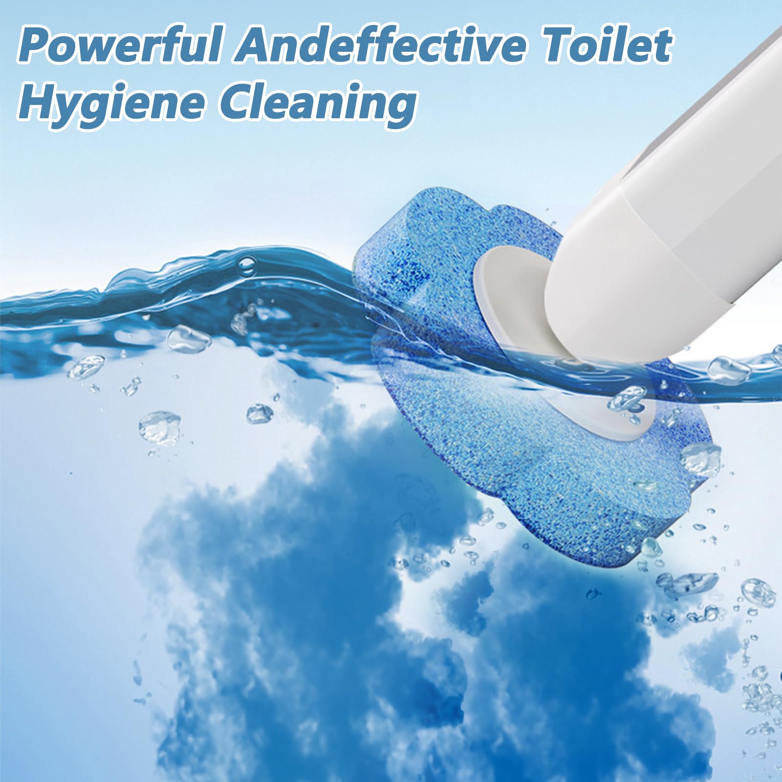 Scopino WC Usa e Getta,Spazzola WC Monouso Set con 48 Ricariche Detergenti,Set da 2 con Scopini per WC con Manico Allungato e Supporto,Scopino per WC con Staffa Adesiva per Pulizia Bagno e WC