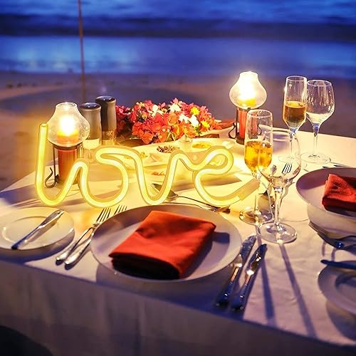 Miniatura 2 de Letreros de neón de amor, luz de neón USB o batería para decoración de dormitorio, letreros de pared de neón para niñas, luces LED de neón para el