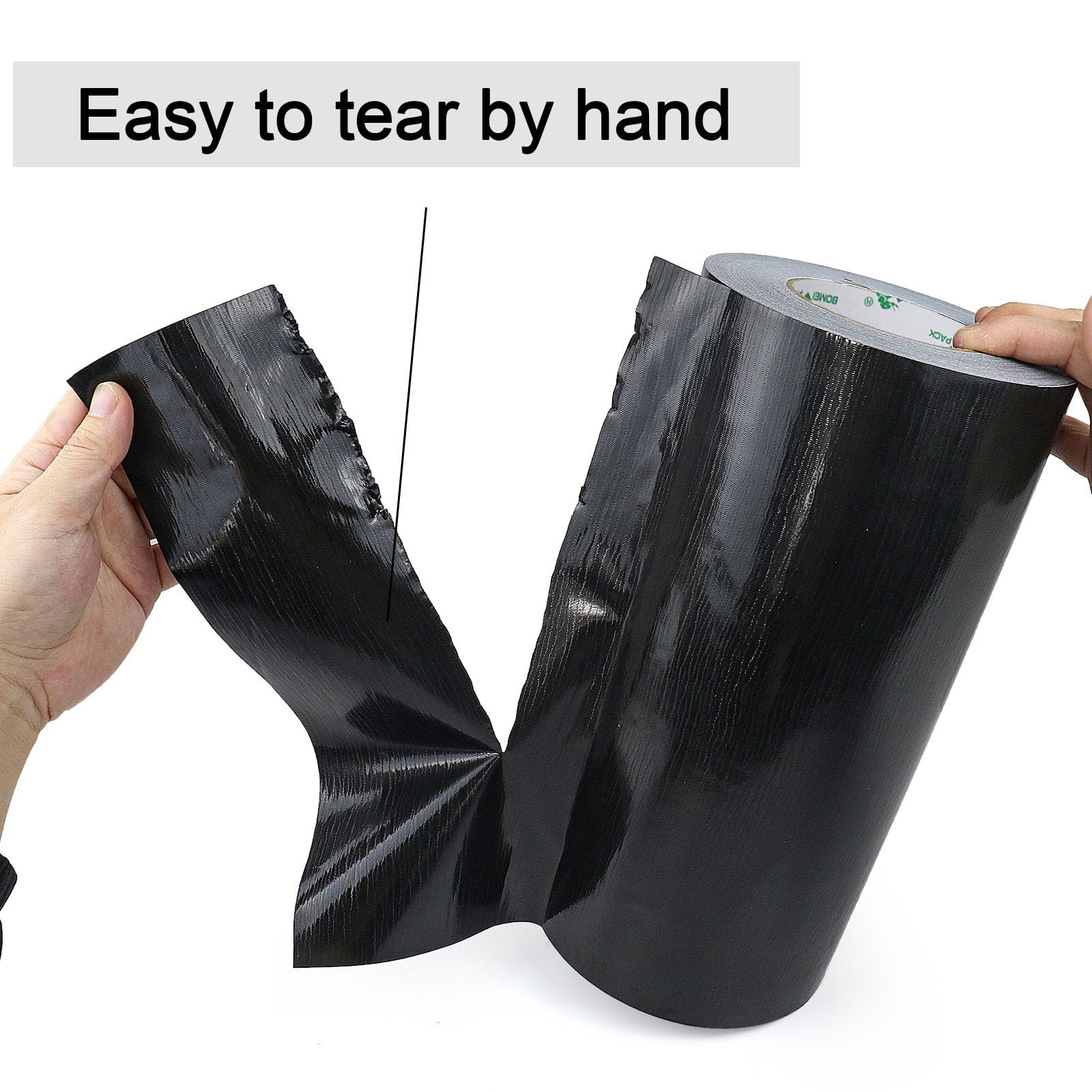 BOMEI PACK Cinta adhesiva de tela negra de 300 mm x 50 m, reforzada, resistente al agua, cinta adhesiva resistente para fijar reparaciones, manualidades, etiquetado, cajas de sellado para trabajos en