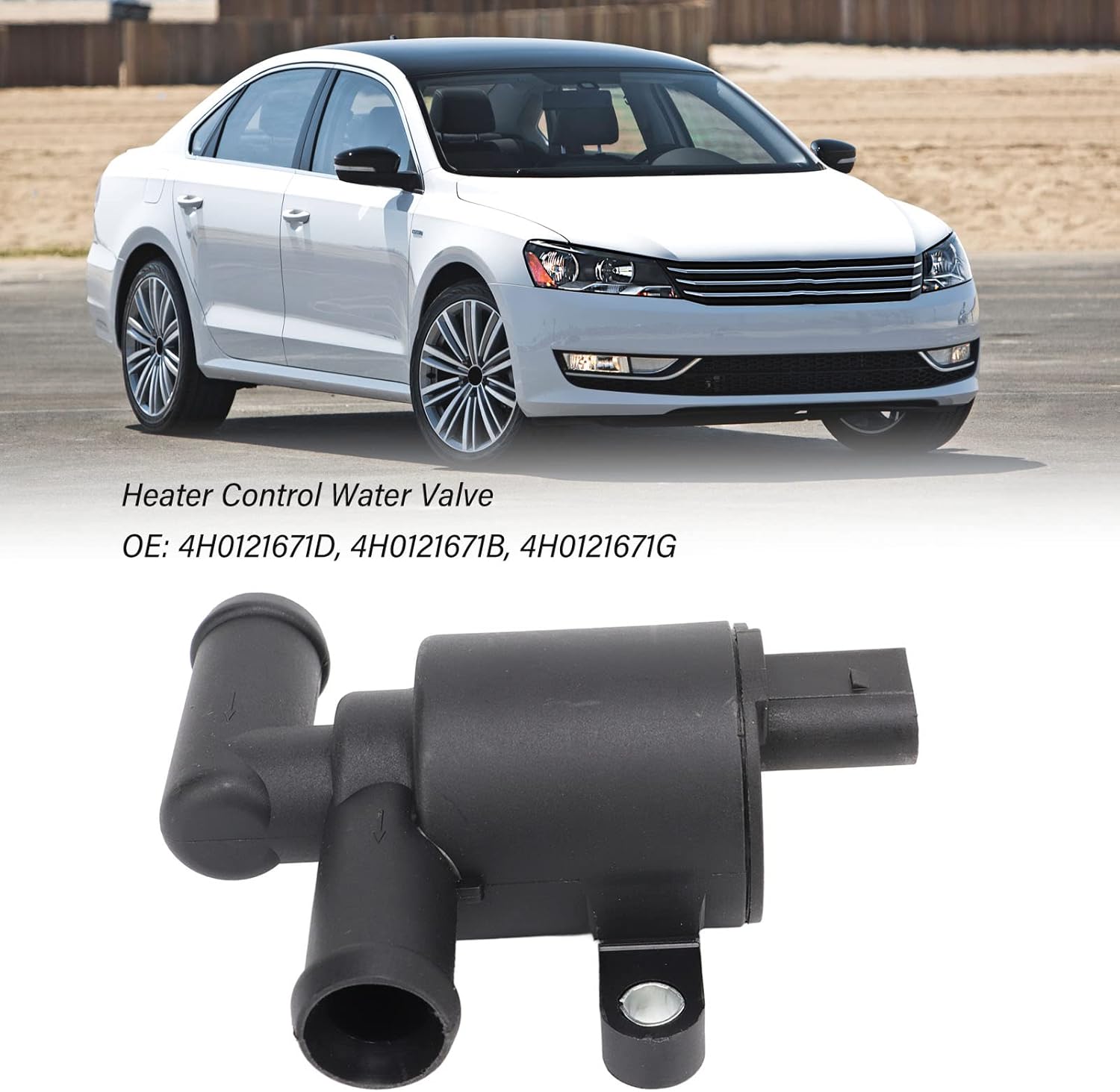 4H0121671G, Sensitive Compact Heater Control Water Valve Black for Car