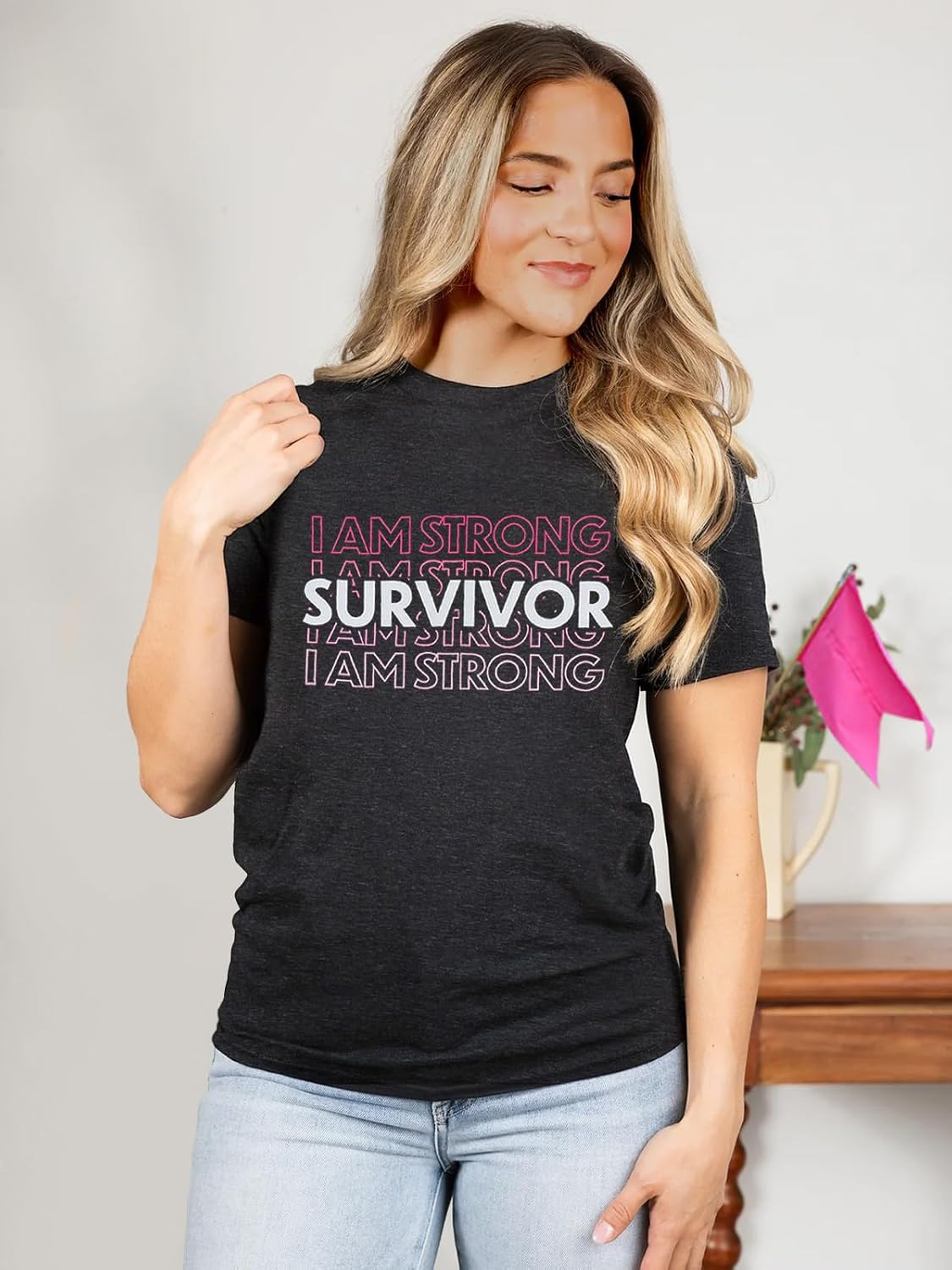Breast Cancer Shirts for Women Breast Cancer Awareness Pink Ribbon Tee image 3