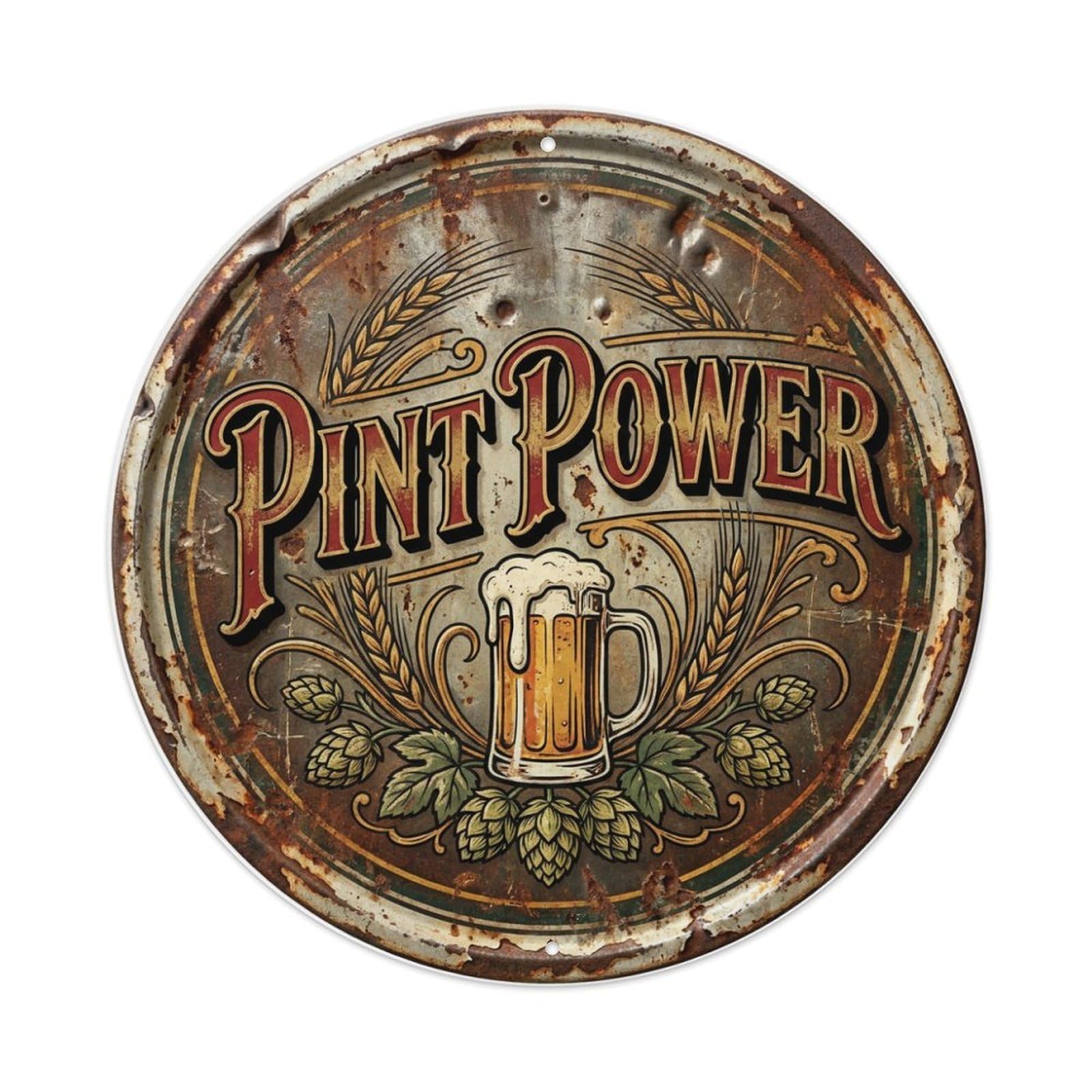 Fyrn Style Metal Tin Sign Vintage Beer Brewery Pint Power Retro Bar For Pub