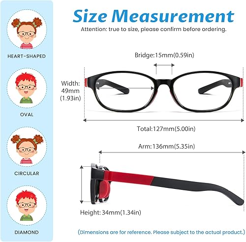 Miniatura 5 de Cyxus Gafas de bloqueo de luz azul para niños y niñas, protección UV, antifatiga ocular, gafas de juegos para computadora de 5 a 8 años