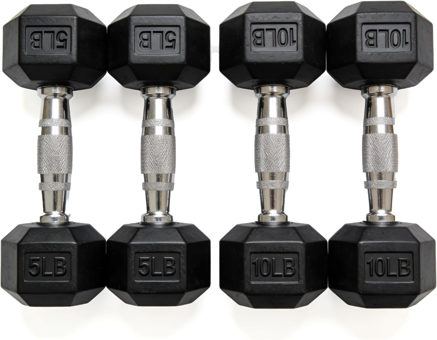 Dumbbells Set Rubber Hex Weights for Home Gym Durable Construction Convenient Storage Space Saving Design Complete Weight Set Barbell Coated for Exercise Training