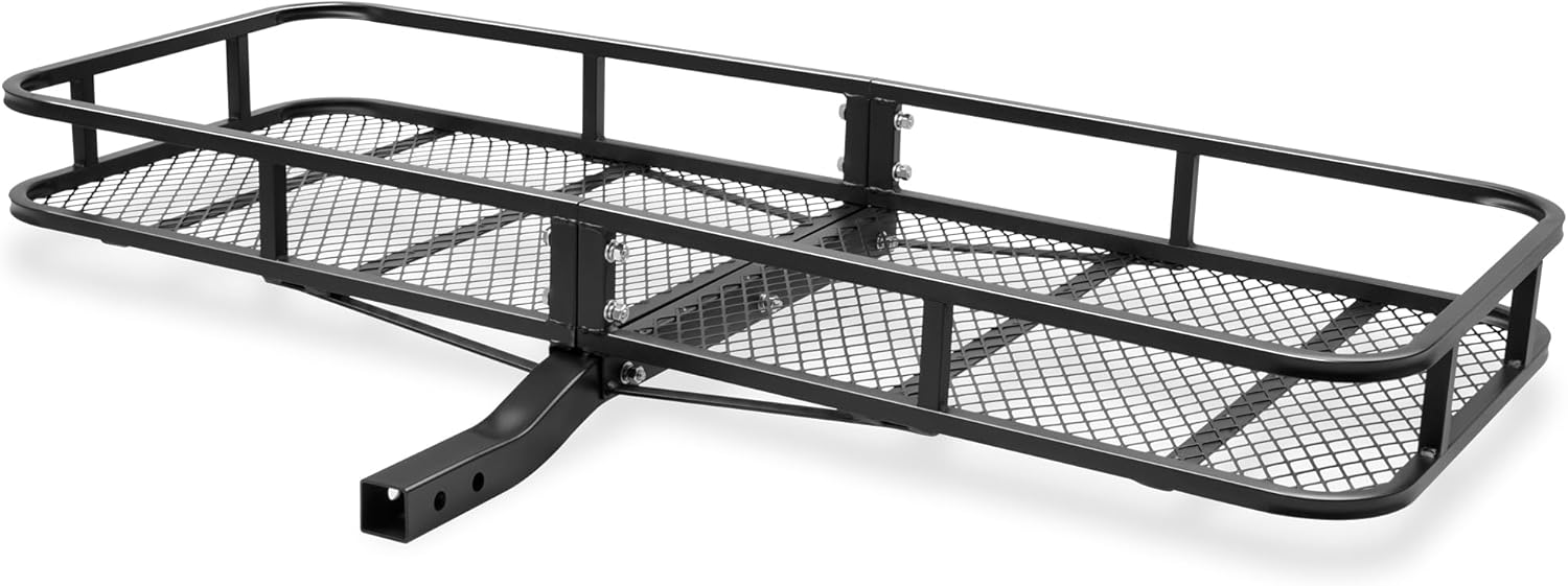 ARKSEN 60 x 23 x 5.5 Inch Hitch Cargo Carrier, 500 Lbs Capacity 2'' Receiver Tow Hitch Luggage Storage Basket for SUV, Pickup Truck & Car Camping Traveling