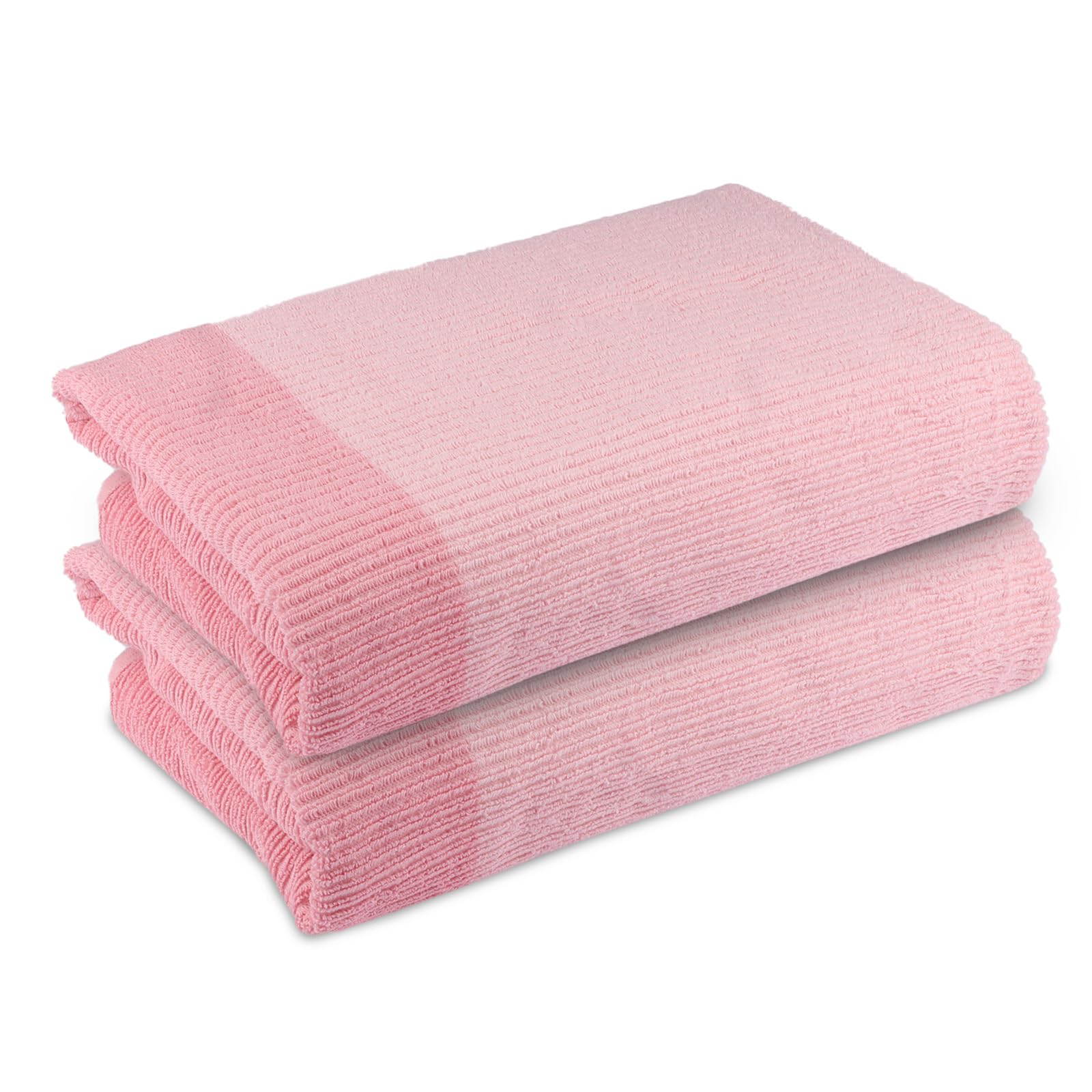Kinton Crafts Iris Dual Shaded Premium Cotton Junior Bath Towel (Pack Of 2, 120x60cm, 500GSM) Lightweight|Quick Dry|Lint Free|Hygeine Towel|Highly Absorbent |Ultra soft|Ideal For Kids|Newborn - Pink