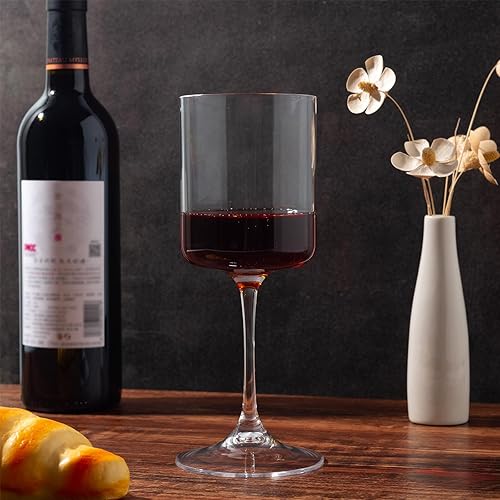 Miniatura 3 de Juego de 6 copas de vino acrílicas irrompibles de 14 onzas, para todo uso, aptas para lavavajillas (transparente, grande)