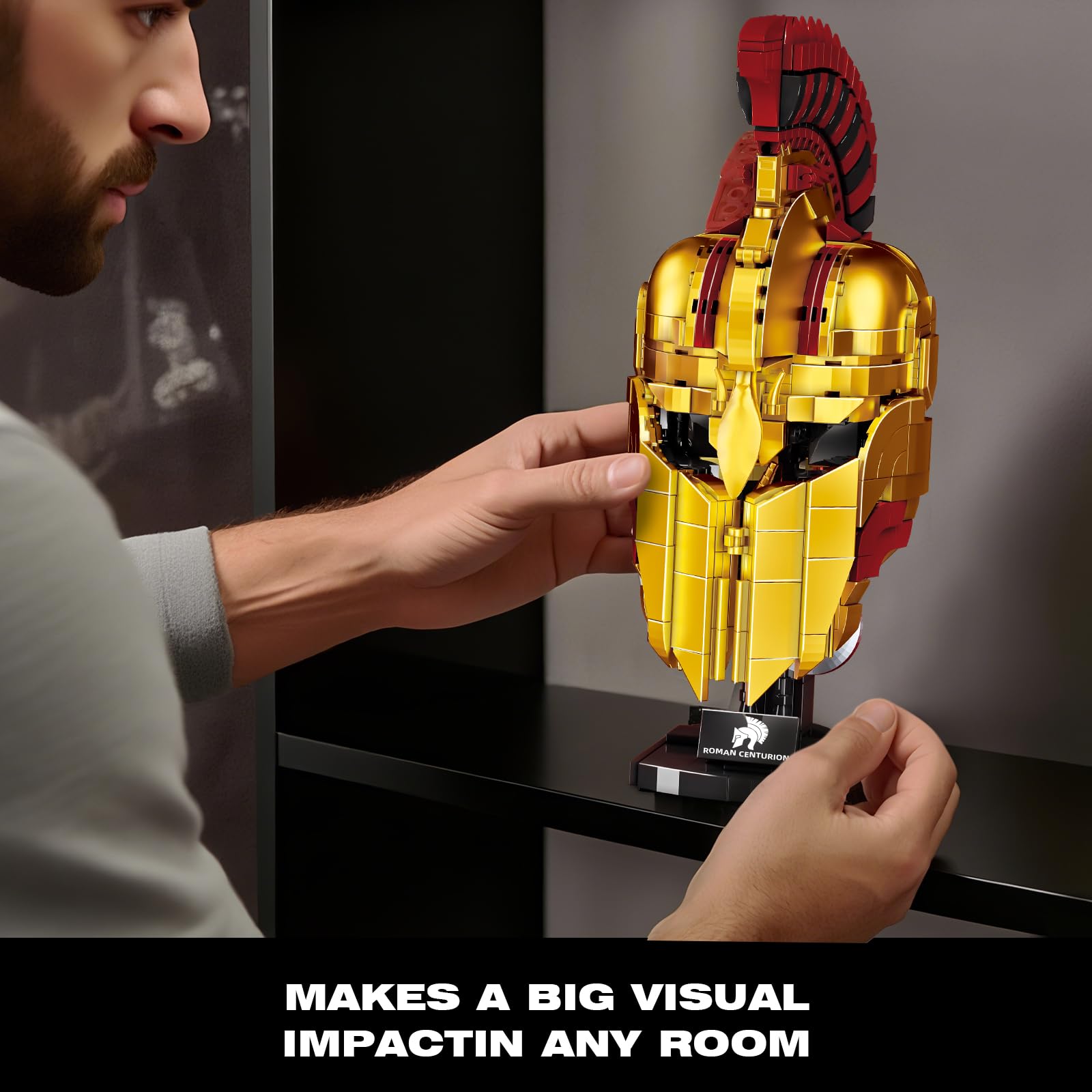 Ideas Roman Centurion Helmet Building Set, Collectible Cool Soldier Helmet Home Display Model, Compatible with Lego for Adults, STEM Gift Toy for Teens Boys 8-14 (850 PCS)