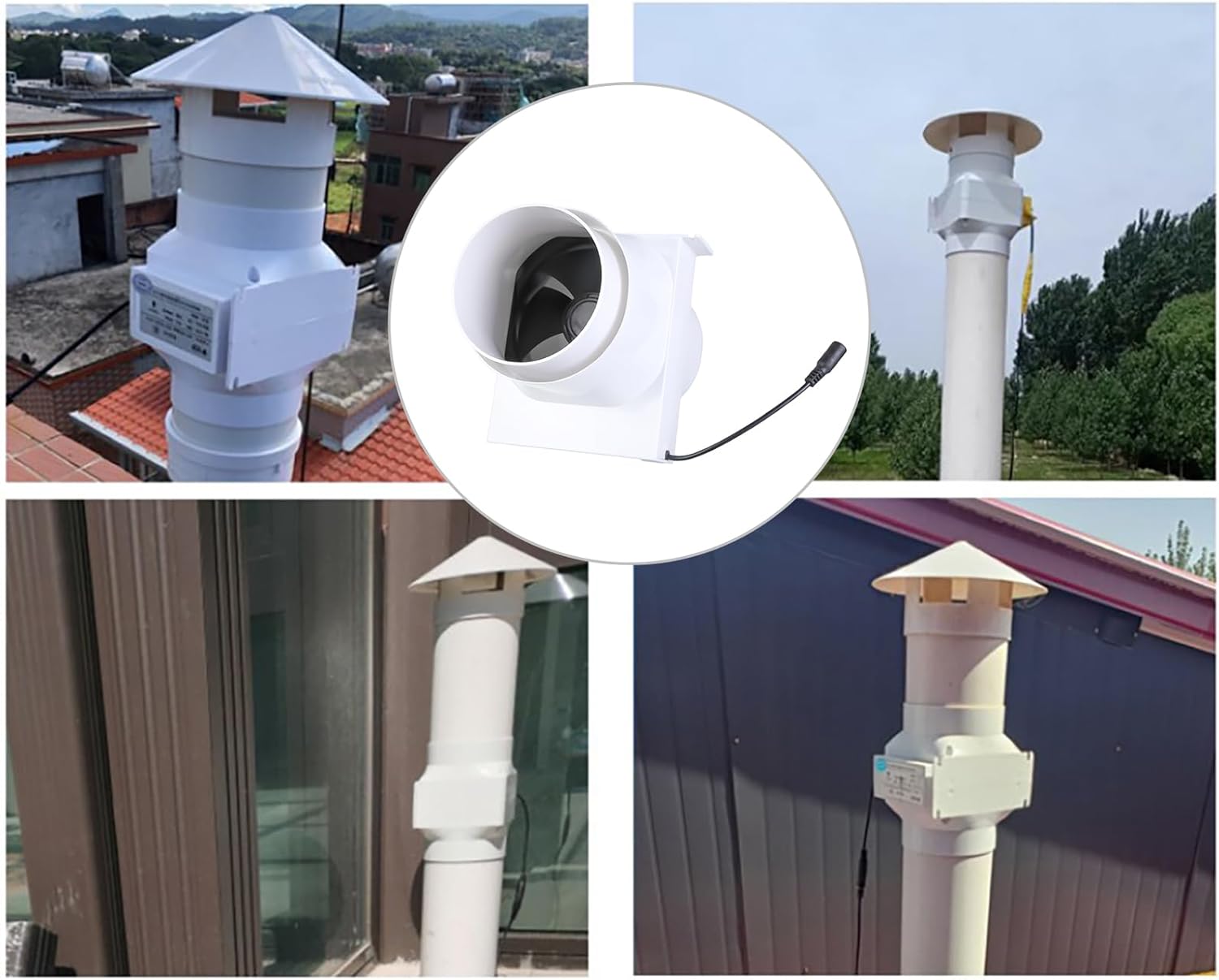 110mmダクトファン 強力なインラインエクストラクターファン 12V ダクトブロワー 屋内換気ブースター ワークショップ地下室テン