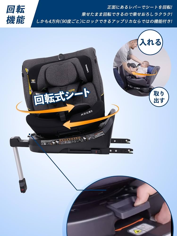 Amazon | Jovikids チャイルドシート、360° 回転式ISOFIX固定