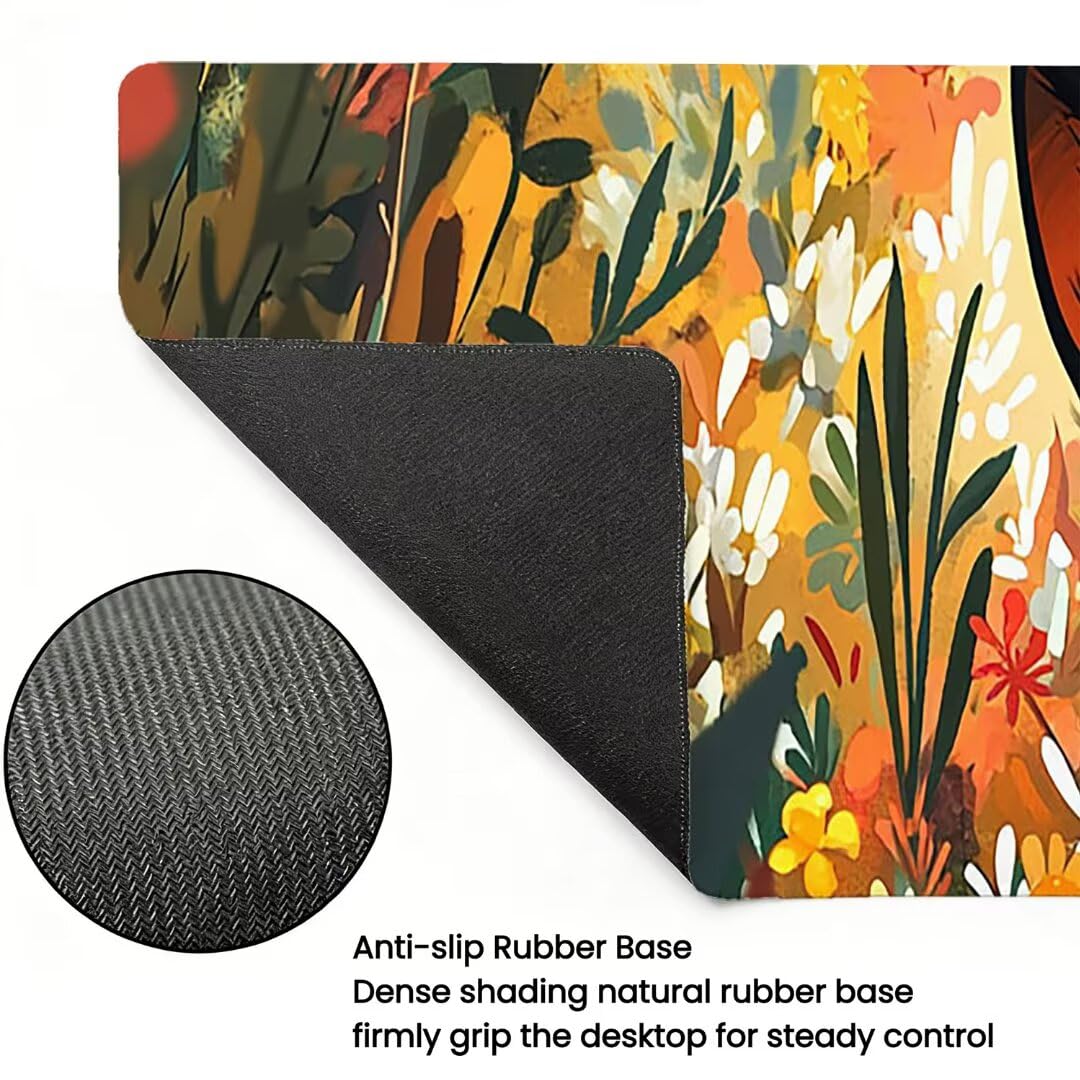Podkładka pod mysz do gier XXL - 1400x600x3mm - Duża antypoślizgowa podkładka pod klawiaturę dla kota z przeszytymi krawędziami, krajobraz duża podkładka pod mysz do gier do biura i domu, poprawia