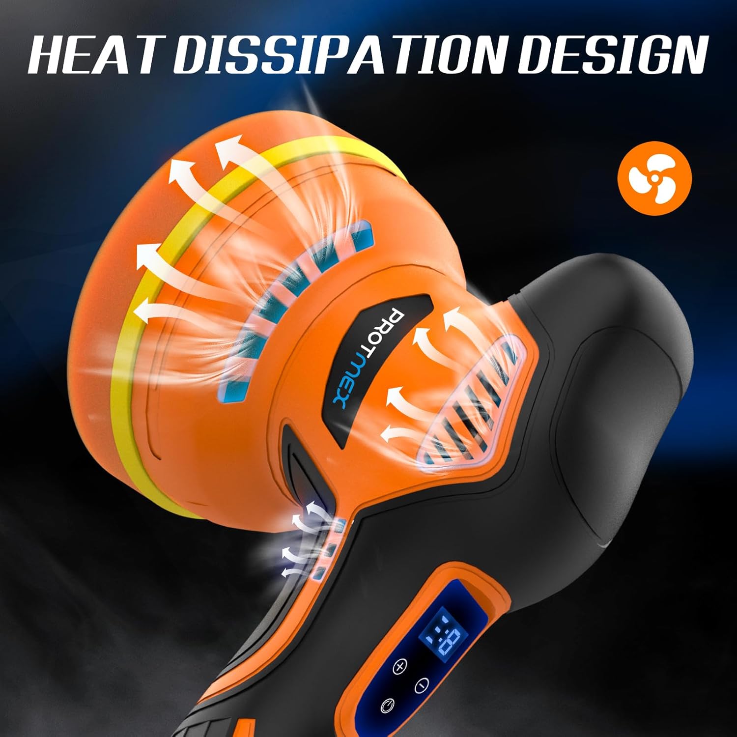 Protmex polisher with heat dissipation design arrows