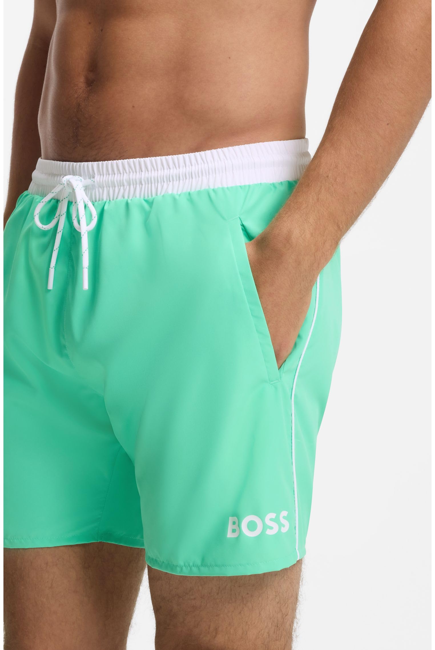 BOSS Herren Mittlere Länge, Solide Badehose Badehose