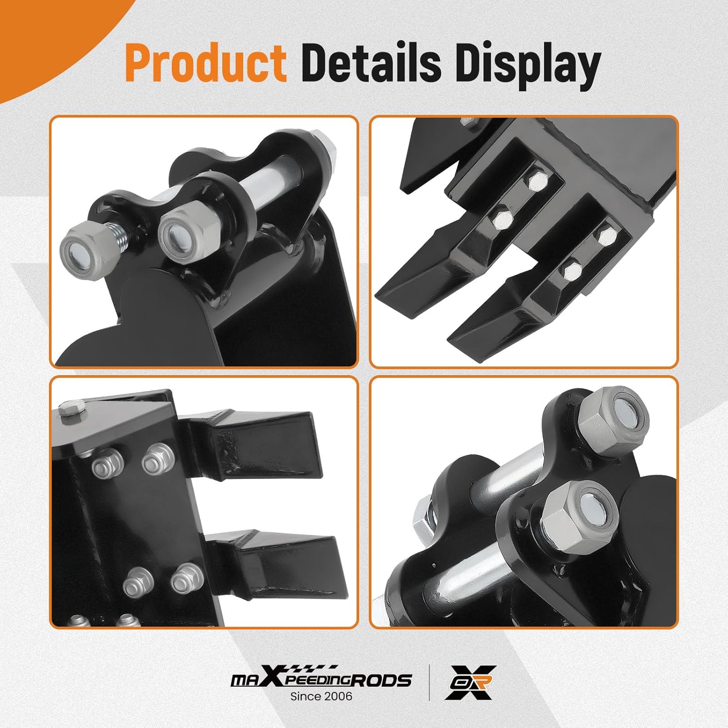 maXpeedingrods Mini Excavator Bucket, 7.87" Narrow Digging Bucket, Hole Diameter 0.98in, 200mm Excavator Attachments Bucket Metal Trenching Digger with Metal Teeth