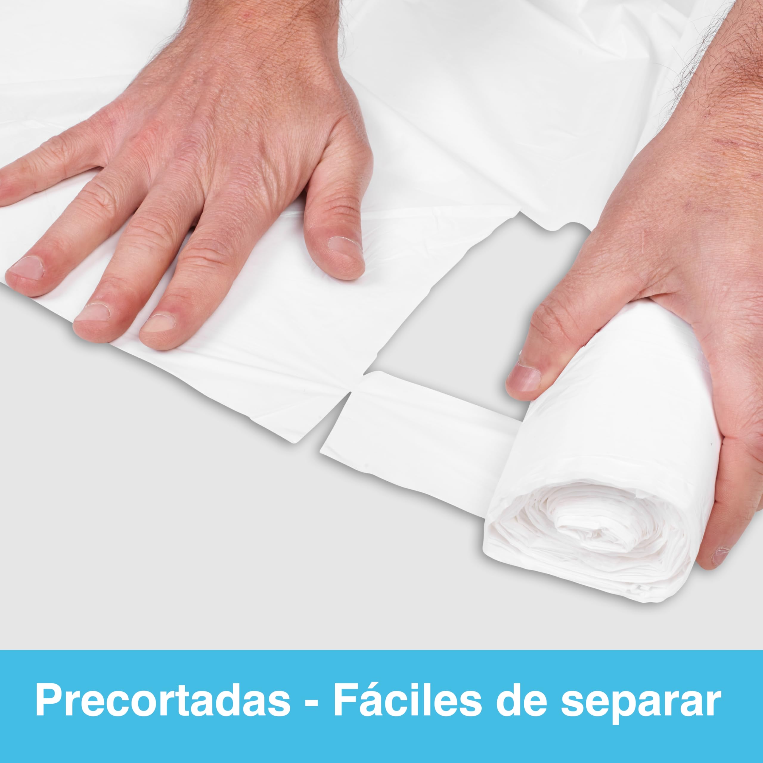 ARESO | Delantales Desechables Adulto 100 Unidades, Delantal Plastico Impermeable y Reciclable, Mandil Blanco con Nudo en Espalda, Delantal Cocina, Pintura, Laboratorio