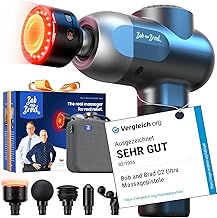 BOB AND BRAD C2 Ultra Massage Gun with Heat Function and Red Light Therapy, Portable Massager Massage Gun Muscle Massage Gun for Home, Gym, Recovery and Pain Relief