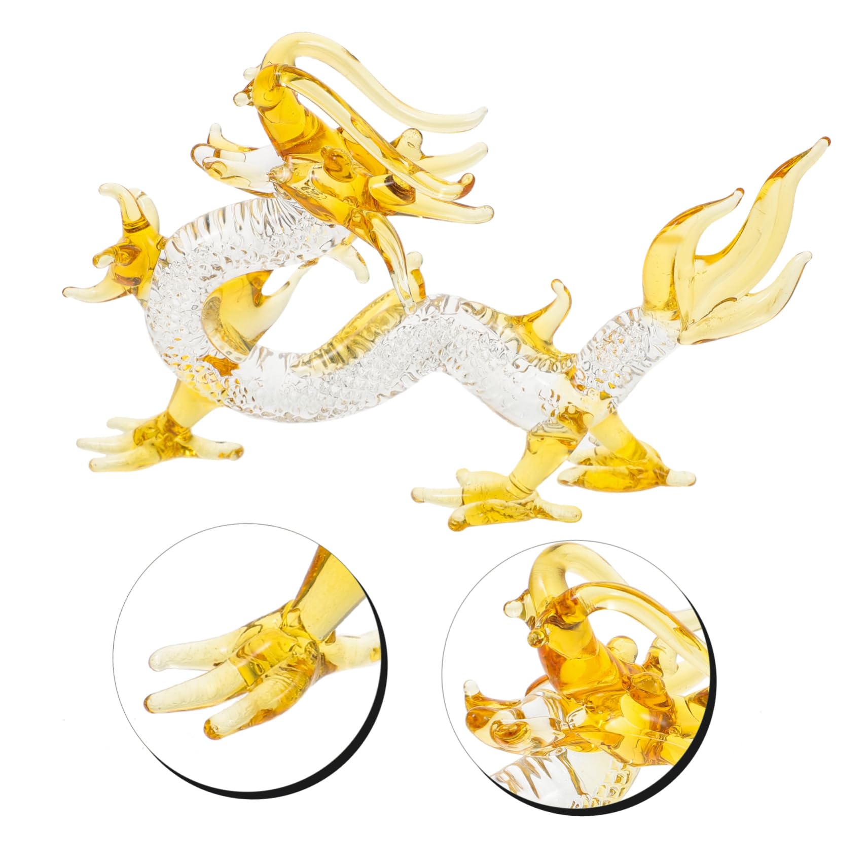 TOPBATHY 3st Kristall-Drachen-Ornamente Schmücken Wohnkultur Kunsthandwerk Statue Hausskulptur Drachenfigur Drachenskulptur Tierornament Sternzeichen Drache Figur Quarz Glas
