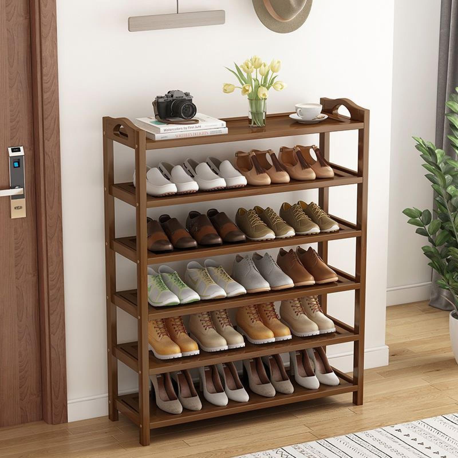 Scarpiera in bambù Aperta, in Legno, per Ingresso, con Design salvaspazio, Perfetta per riporre Le Scarpe in casa. Elegante scarpiera per Ingresso e Armadio.