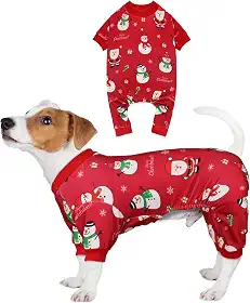 Pijamas de Natal para cães roupas de cachorro fantasias de cachorro elástico engraçado fantasia de cachorro pijama para cães médios (M)