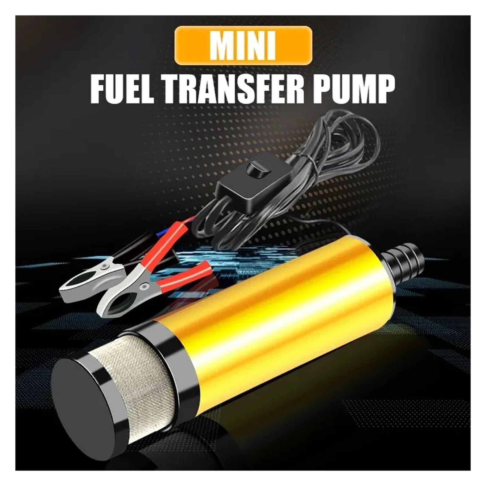Regulowana mała pompa zanurzeniowa DC12V obudowa ze stopu aluminium, elektryczna pompa do transferu paliwa olejowego, 12 l/min (12 V, 38 mm)