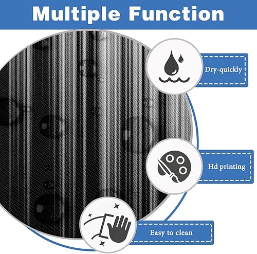 Miniatura 3 de AAtter Cortina de ducha en blanco y negro, Get Naked Grey Grey Silver Ombre abstracto a rayas góticas para hombre, arte único, estético, divertido,
