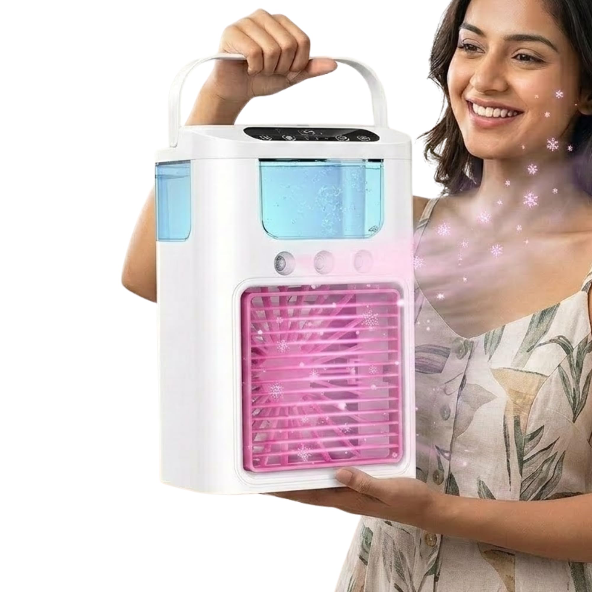 Personal Air Cooler 600ml Water Tank 3 Spray Levels 3 Speed Fan One Touch Boost Quiet USB Mini Air Cooler with LED Light Compact Design for Home Office 3 Year Warranty-image-36