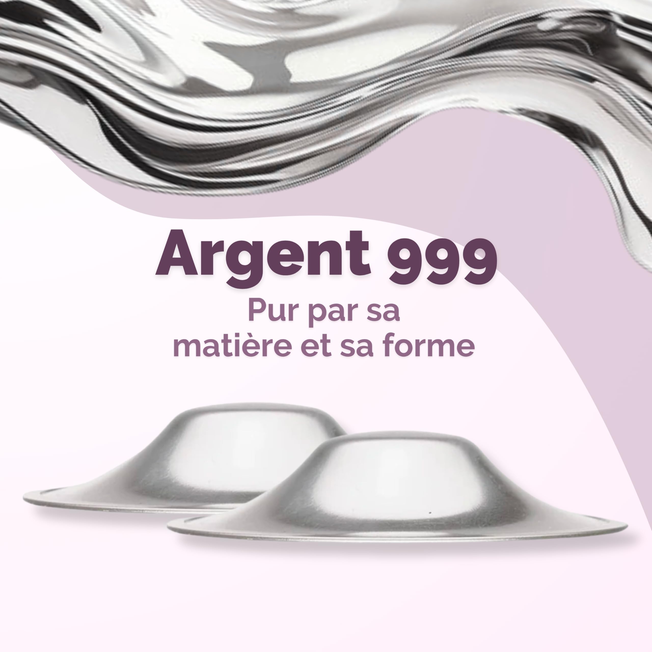 Livella | Coupelles en Argent pour l'Allaitement - Made in Germany - Pour les mamelons sensibles - Maintient un milieu cutané humide - Bouts de sein protecteurs pour la maternité et le post-partum