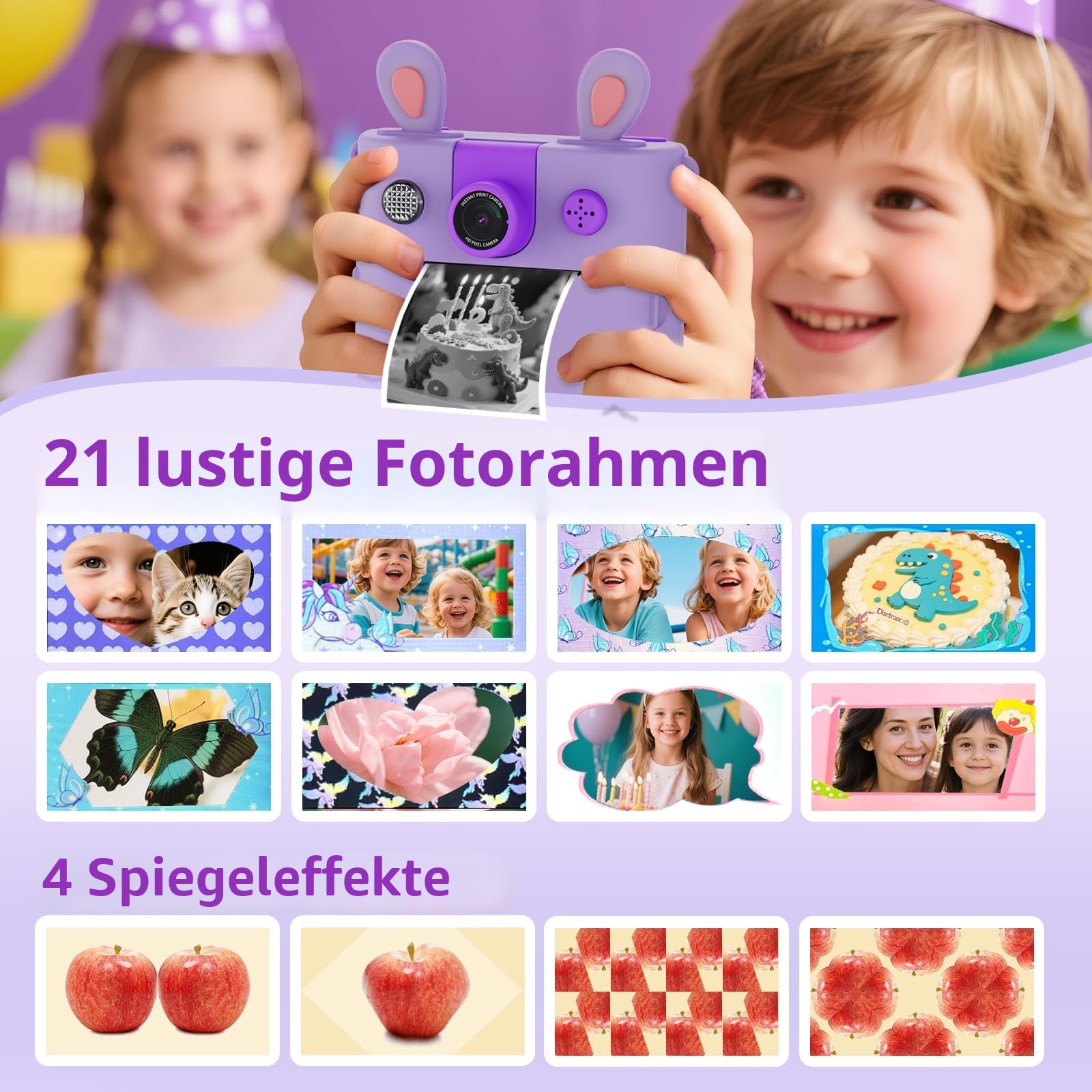 ORGSTA Kinderkamera Sofortbildkamera Digitalkamera für Kinder 3-12 Jahre Jungen Mädchen