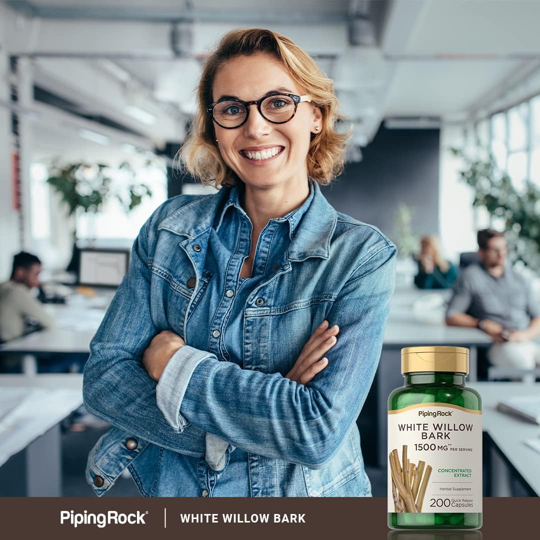 Piping Rock White Willow Bark Capsules | 200 Count | Concentrated Extract | Herbal Supplement | Gluten Free, Non-GMO - Image 6
